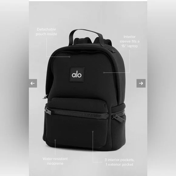 🎀SALE!🎀 Lowest price….. Today Only. ALO Yoga Stow Backpack - Black 🌺 - Picture 3 of 5